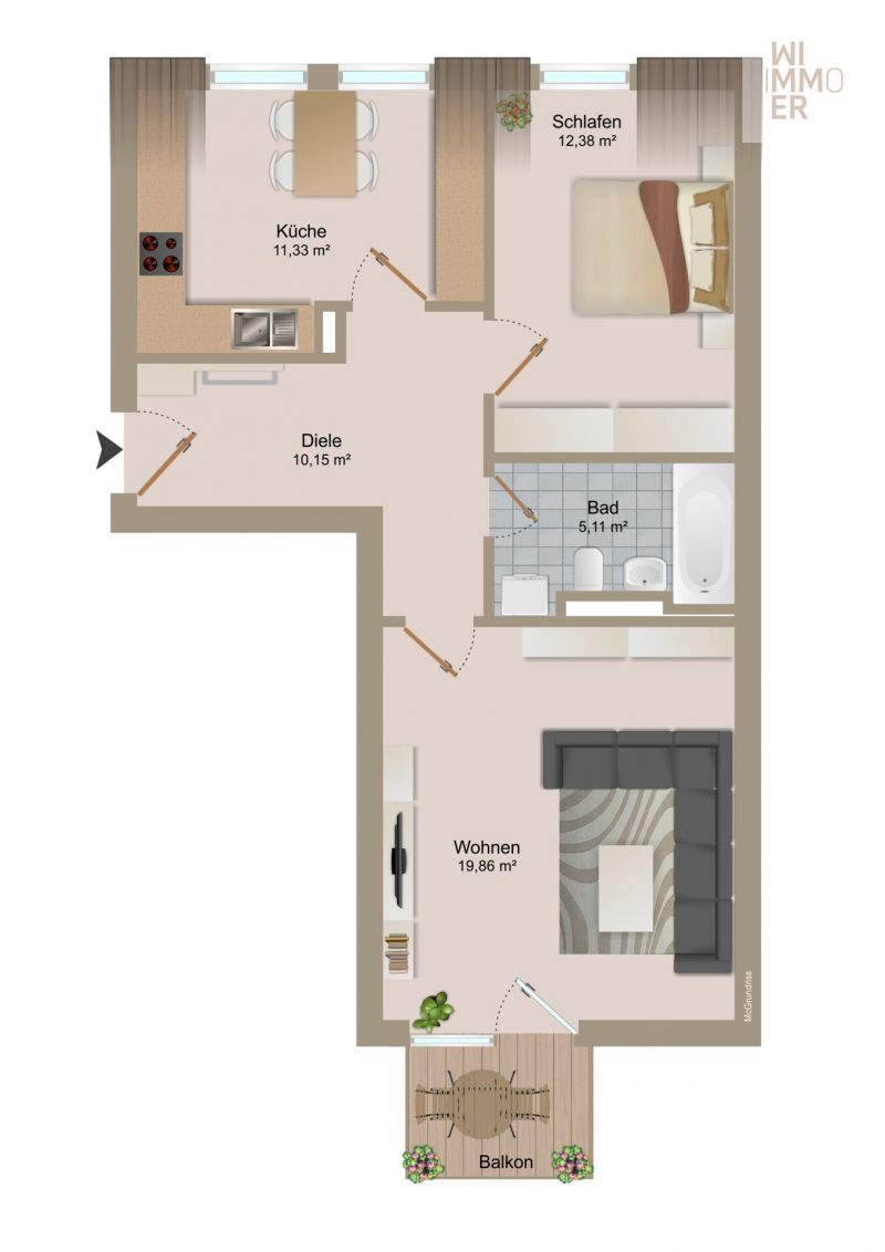 Grundriss Wohnung Nr. 13