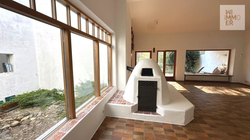 EG - Innenhof, Wohnen, Kachelofen